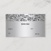 Elegante Visitenkarte Floral Silver Plaque (Rückseite)