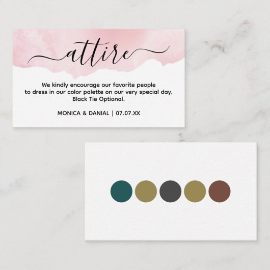 Elegante Visitenkarte für das Abendkleid Begleitkarte (Vorne/Hinten)