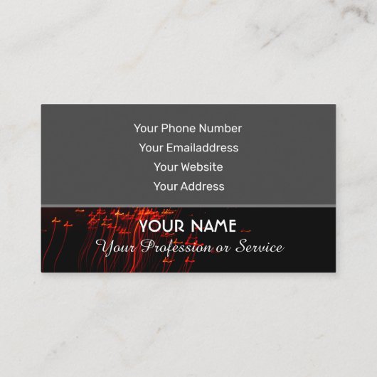 Elegante Visitenkarte für Feuerwerkskörper (Rückseite)
