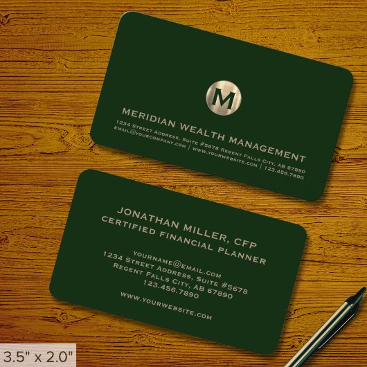 Elegante Visitenkarte für Finanzdienstleistungen