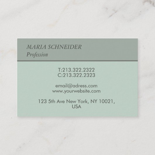 Elegante Visitenkarte für Frauen (Rückseite)