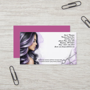 💜 Elegante Visitenkarte für Friseursalons im lila