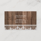 Elegante Visitenkarte für Holz und Spitzen (Rückseite)