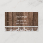 Elegante Visitenkarte für Holz und Spitzen (Rückseite)