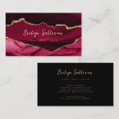 elegante Visitenkarte für Magenta und Gold (Vorne/Hinten)