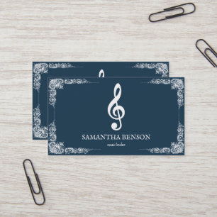 Elegante Visitenkarte für Musiker mit Noten
