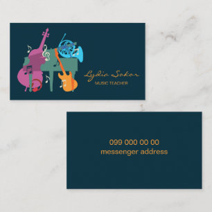 Elegante Visitenkarte für Musiklehrer