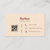 Elegante Visitenkarte für Nageldesigner mit QR-Cod (Rückseite)