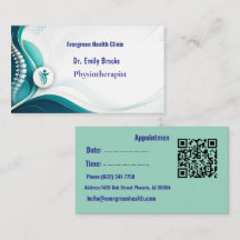 Elegante Visitenkarte für Physiotherapie-Praxis