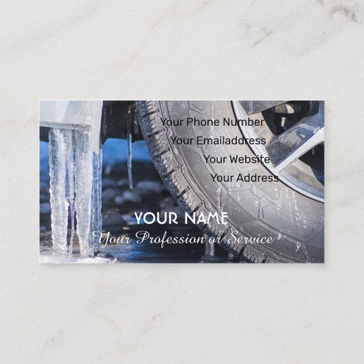 Elegante Visitenkarte für Rad- und Reifenexperten (Rückseite)