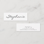 Elegante Visitenkarte für Schwarz-Weiß-Script-Schr (Vorne/Hinten)