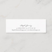 Elegante Visitenkarte für Schwarz-Weiß-Script-Schr (Rückseite)