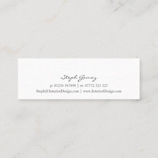 Elegante Visitenkarte für Schwarz-Weiß-Script-Schr (Rückseite)