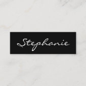 Elegante Visitenkarte für Schwarz-Weiß-Script-Schr (Vorderseite)