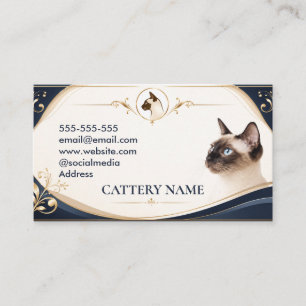 Elegante Visitenkarte für Siamesische Katzenzucht