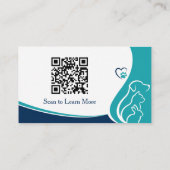 Elegante Visitenkarte für Tierärzte mit QR-Code (Rückseite)