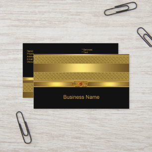 Elegante Visitenkarte Gold Deco Rot Juwel Bild