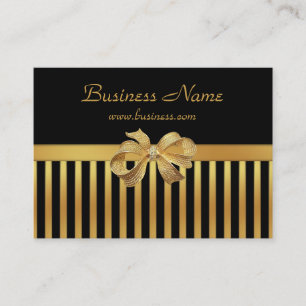 Elegante Visitenkarte Gold Schwarz Streifen Gold B