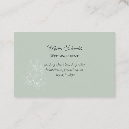 Elegante Visitenkarte Grün Gold (Rückseite)