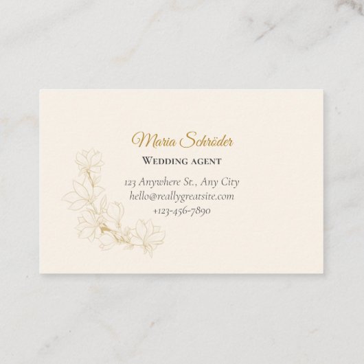 Elegante Visitenkarte in Rosa & Gold (Rückseite)