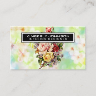Elegante Visitenkarte mit Blumendesign 3,5x2