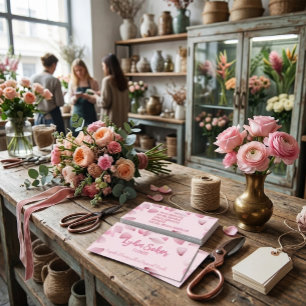 Elegante Visitenkarte mit Blumenmotiv für Floriste