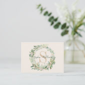 Elegante Visitenkarte mit botanischem Monogramm un (Stehend Vorderseite)