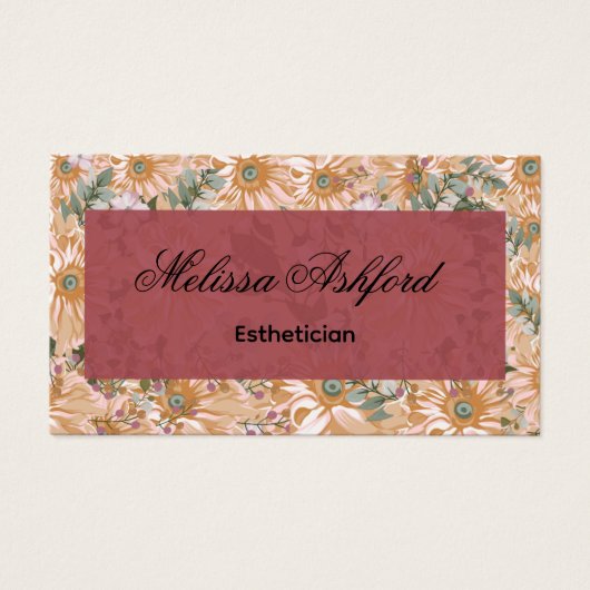 Elegante Visitenkarte mit floralem Muster  (Vorderseite)