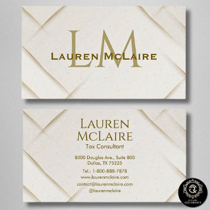 Elegante Visitenkarte mit goldener Akzent-Monogram