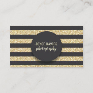Elegante Visitenkarte mit Goldglitter und schwarze