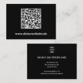 Elegante Visitenkarte mit QR Code Schwarz Vorlage (Vorne/Hinten)