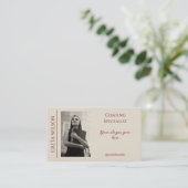 Elegante Visitenkarte mit QR Code und Foto (Stehend Vorderseite)