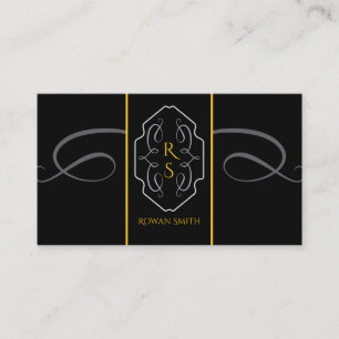 Elegante Visitenkarte mit schwarzem Gold-Monogramm