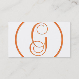 Elegante Visitenkarte Monogramm-orange Buchstabeg