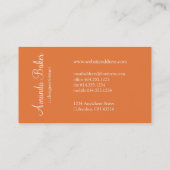 Elegante Visitenkarte Monogramm-orange Buchstabeg (Rückseite)