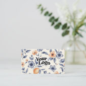 Elegante Visitenkarte – QR-Code & Logo (Stehend Vorderseite)