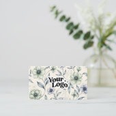 Elegante Visitenkarte – QR-Code & Logo (Stehend Vorderseite)
