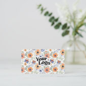 Elegante Visitenkarte – QR-Code & Logo (Stehend Vorderseite)