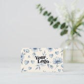 Elegante Visitenkarte – QR-Code & Logo (Stehend Vorderseite)