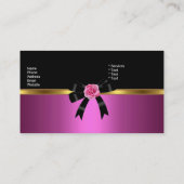 Elegante Visitenkarte Rosa Schwarzer Gold Bow (Rückseite)