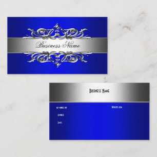Elegante Visitenkarte Royal Blau auf Silber