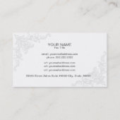 Elegante Visitenkarte Weiß und Grau (Rückseite)