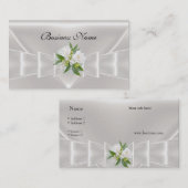 Elegante Visitenkarte Weißer Seidenblumen Bow (Vorne/Hinten)