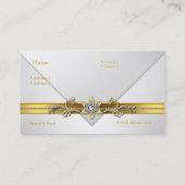 Elegante Visitenkarte White Gold Jewel Trim (Rückseite)