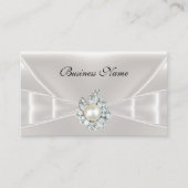 Elegante Visitenkarte White Silk Bow Jewel (Vorderseite)