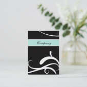 elegante Visitenkarten aus Aqua in Schwarz und Wei Visitenkarte (Stehend Vorderseite)