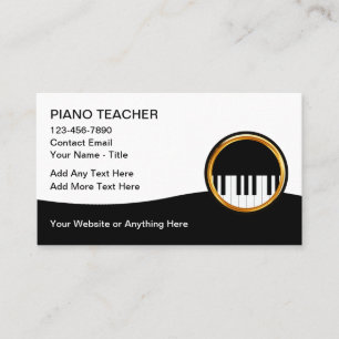 Elegante Visitenkarten für Klavierlehrer Visitenkarte