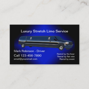 Elegante Visitenkarten für Limousinen-Chauffeure Visitenkarte