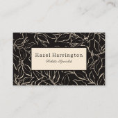 Elegante Visitenkarten Schwarz-weiße botanische Bl Visitenkarte (Vorderseite)