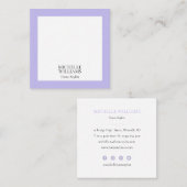 Elegante Visitenkarten vom Lavendel Square Quadratische Visitenkarte (Vorne/Hinten)